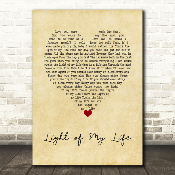 The James Hunter Six Light of My Life Vintage Heart Song Lyric Art Print