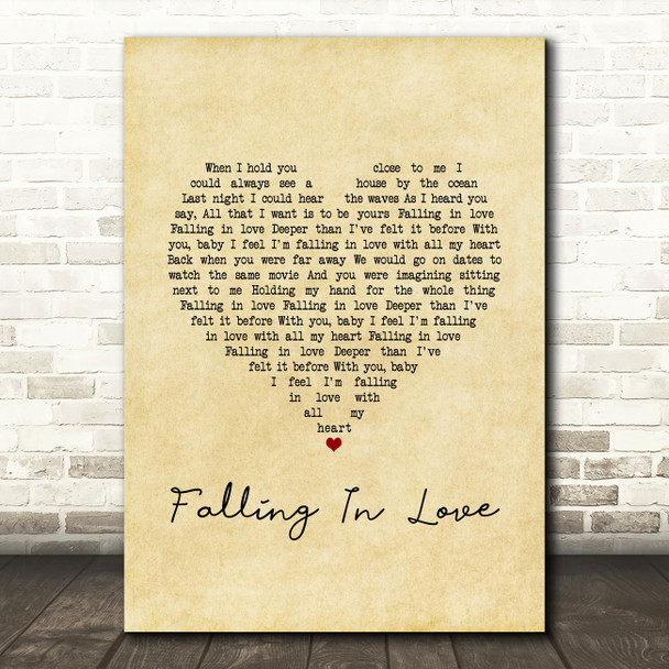 Cigarettes After Sex Falling In Love Vintage Heart Song Lyric Art Print