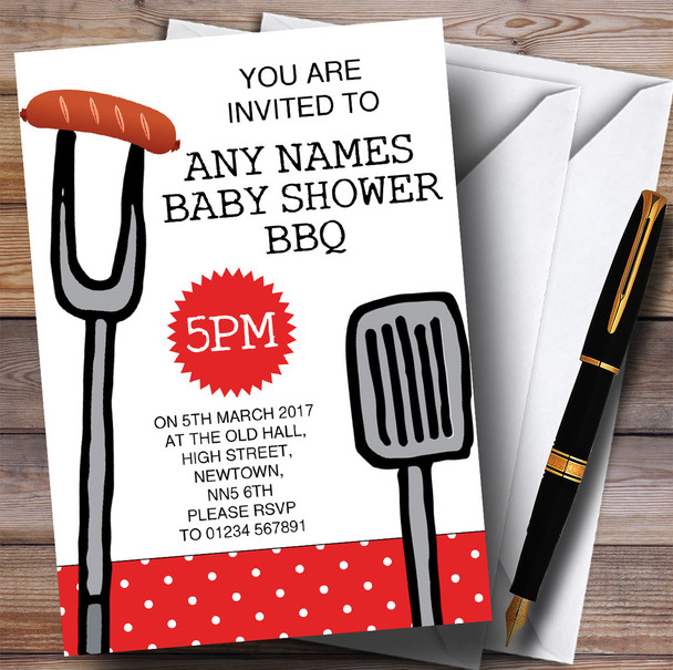 Summer BBQ Invitations Baby Shower Invitations