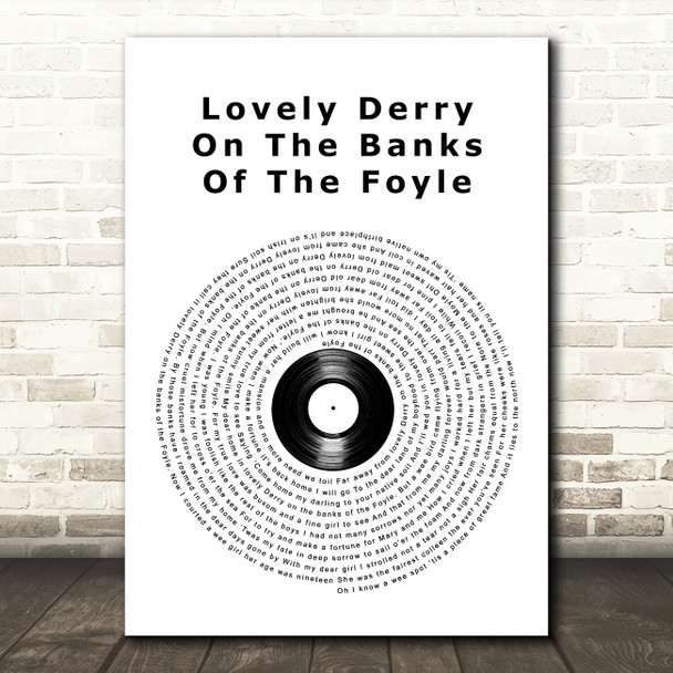 Charlie McGonigle Lovely Derry on the Banks of the Foyle Vinyl Record Song Lyric Art Print
