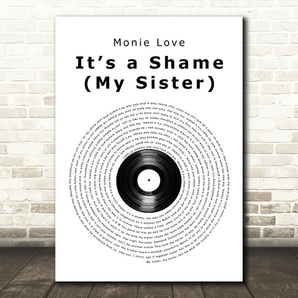 Monie Love Its a Shame (My Sister) Vinyl Record Song Lyric Art Print