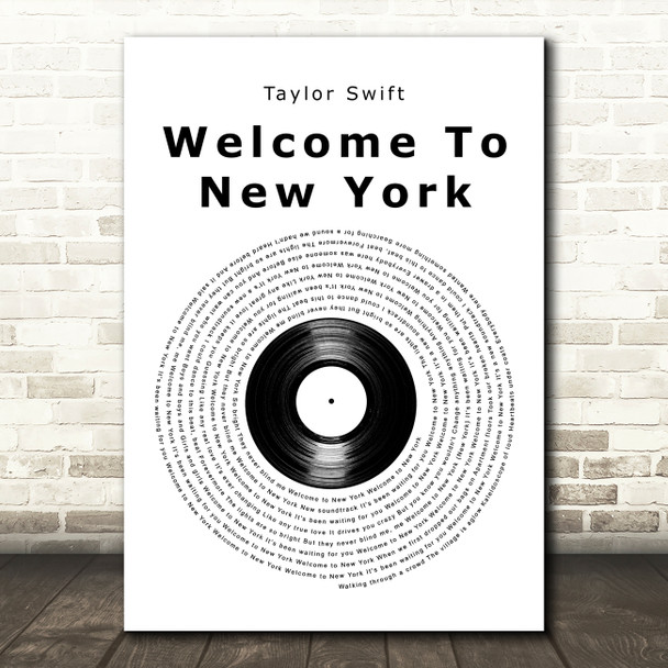 Taylor Swift Welcome To New York Vinyl Record Song Lyric Art Print