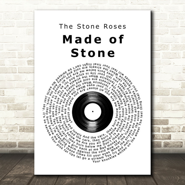 The Stone Roses Made of Stone Vinyl Record Song Lyric Art Print