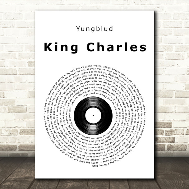Yungblud King Charles Vinyl Record Song Lyric Art Print