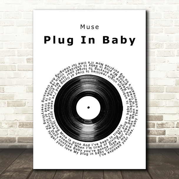 Muse Plug In Baby Vinyl Record Song Lyric Art Print
