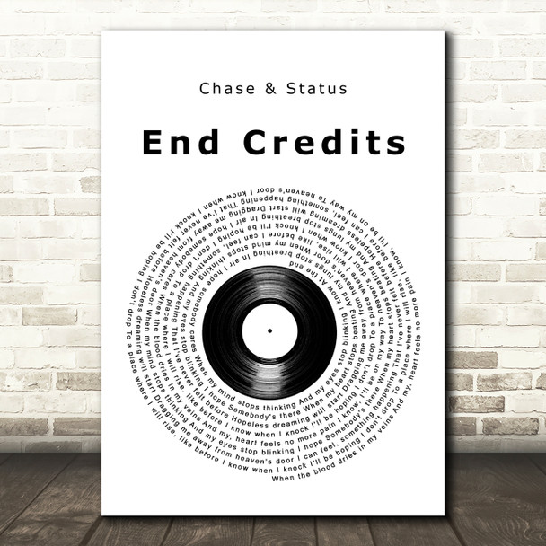 Chase & Status End Credits Vinyl Record Song Lyric Art Print