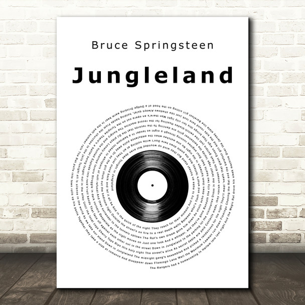 Bruce Springsteen Jungleland Vinyl Record Song Lyric Art Print
