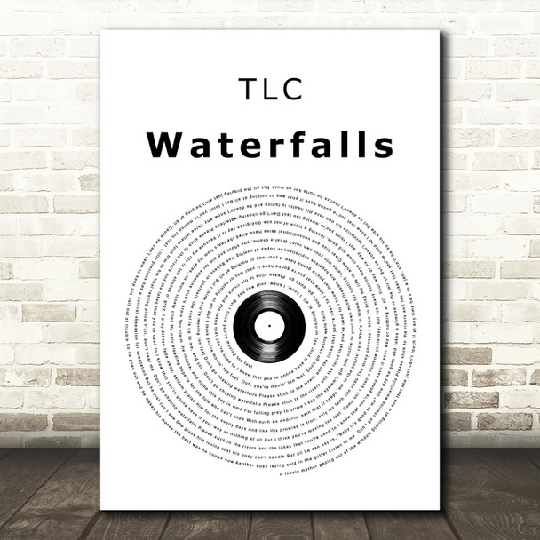 TLC Waterfalls Vinyl Record Song Lyric Art Print