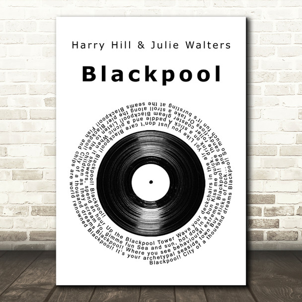 Harry Hill & Julie Walters Blackpool Vinyl Record Song Lyric Art Print
