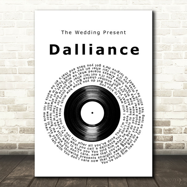 The Wedding Present Dalliance Vinyl Record Song Lyric Art Print