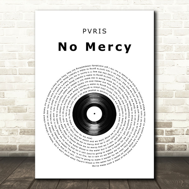 PVRIS No Mercy Vinyl Record Song Lyric Art Print