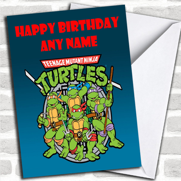 personalised birthday card teenage mutant ninja turtles grandson son brother