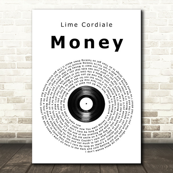 Lime Cordiale Money Vinyl Record Song Lyric Art Print