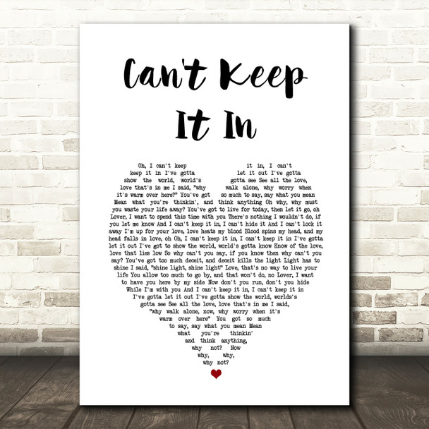 Cat Stevens Can't Keep It In White Heart Song Lyric Art Print