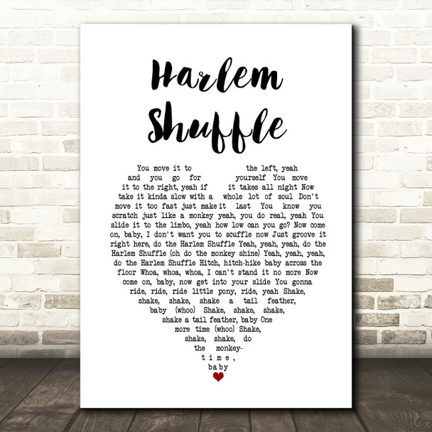 Bob & Earl Harlem Shuffle White Heart Song Lyric Art Print
