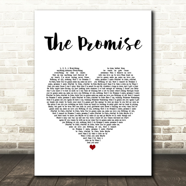 Girls Aloud The Promise White Heart Song Lyric Art Print