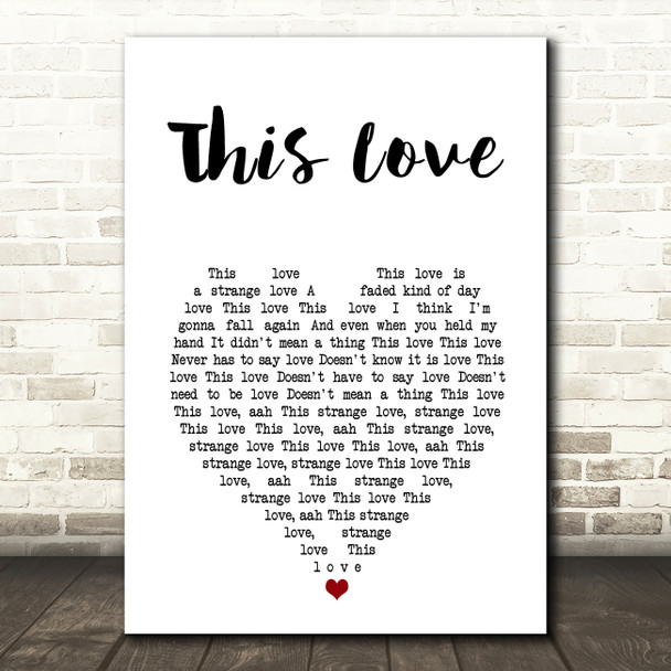 Sarah Brightman This Love White Heart Song Lyric Art Print