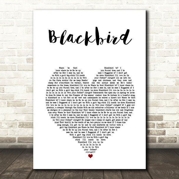 The Wurzels Blackbird White Heart Song Lyric Art Print