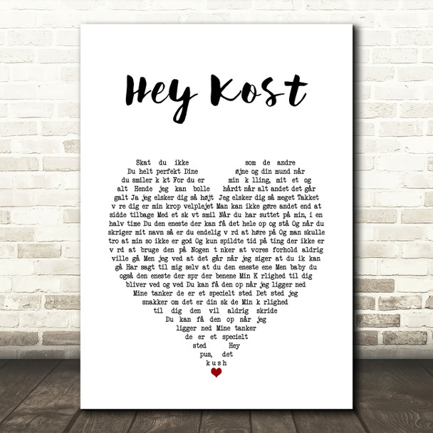 De Danske Hyrder Hey Kost White Heart Song Lyric Art Print