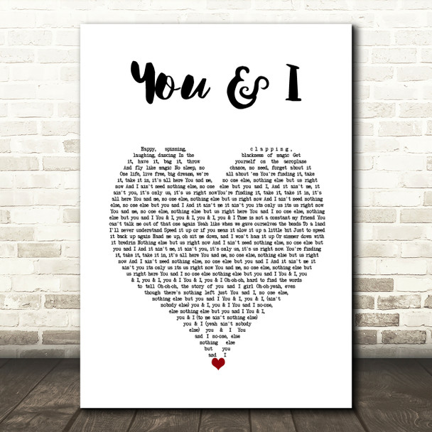 Crystal Fighters You & I White Heart Song Lyric Art Print