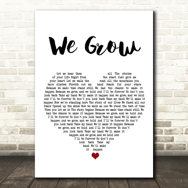 Elmo We Grow White Heart Song Lyric Art Print