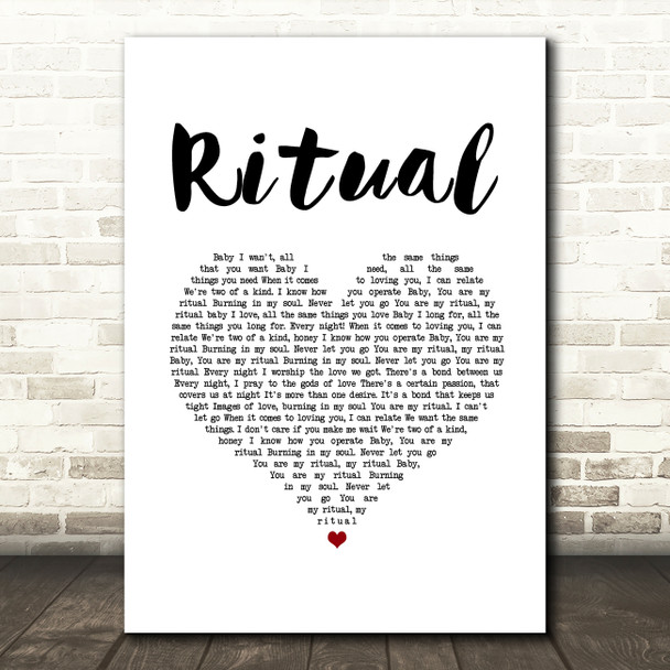 Dan Reed Network Ritual White Heart Song Lyric Art Print