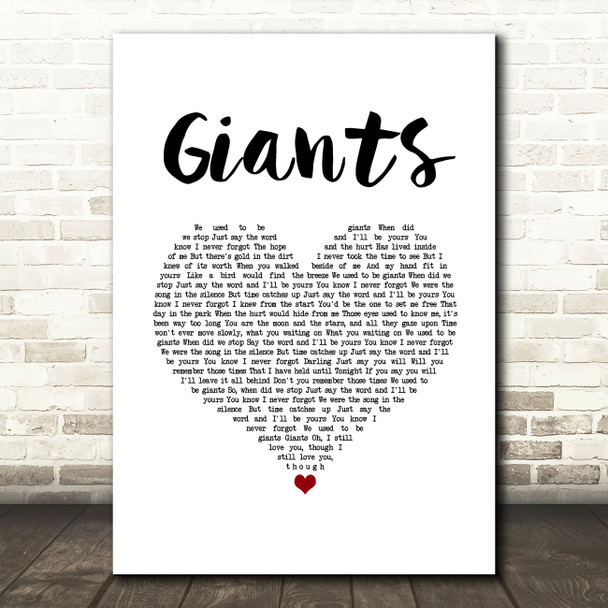 Dermot Kennedy Giants White Heart Song Lyric Art Print