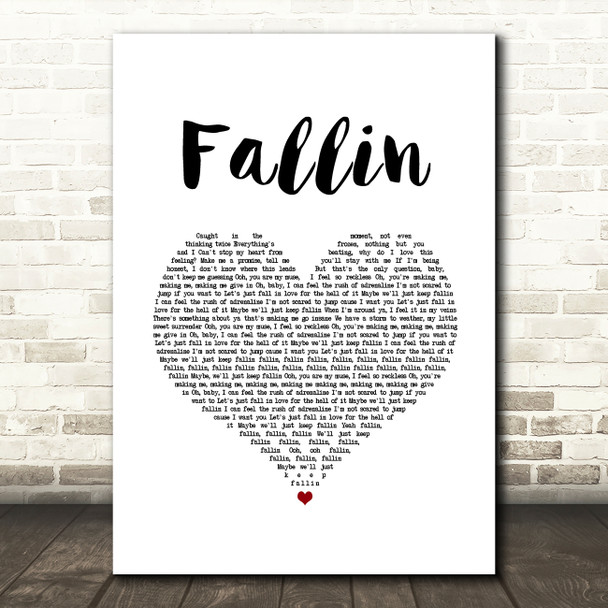 Why Don't We Fallin White Heart Song Lyric Art Print