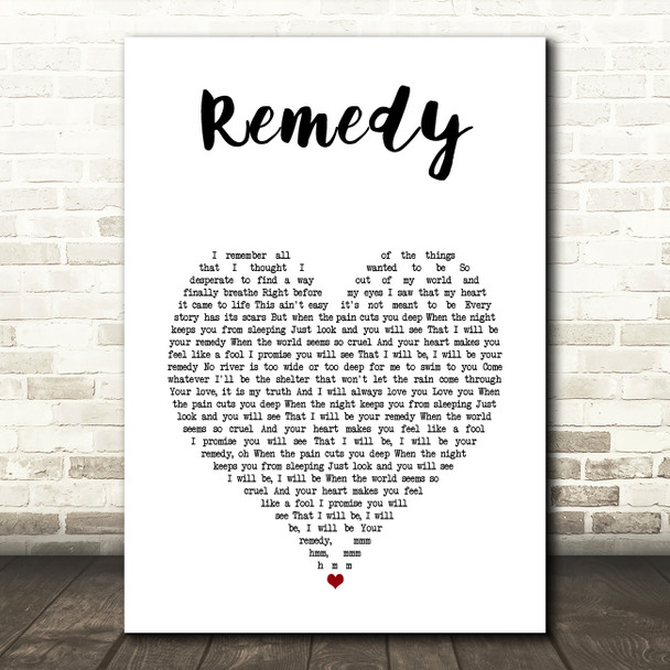 Adele Remedy White Heart Song Lyric Art Print