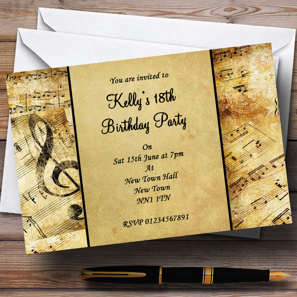 Musical Clefs Personalized Party Invitations