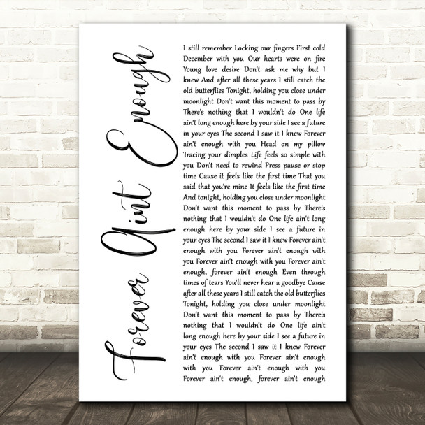 Ronan Keating Forever Aint Enough White Script Song Lyric Art Print