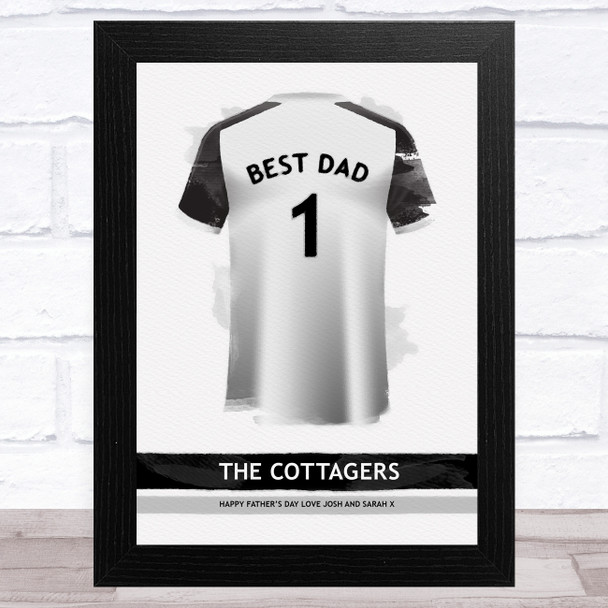 Fulham Football Shirt Paint Effect Best Dad Personalized Father's Day Gift Print