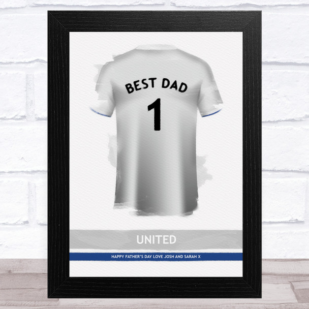 Leeds United Football Shirt Best Dad Personalized Father's Day Gift Print