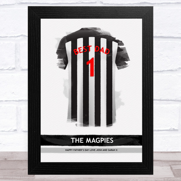 Newcastle United Football Shirt Best Dad Personalized Father's Day Gift Print