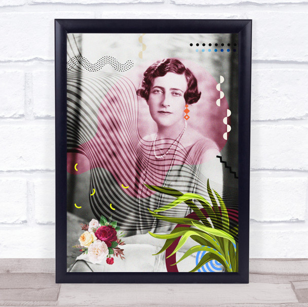 Agatha Christie Retro Leaves Wall Art Print