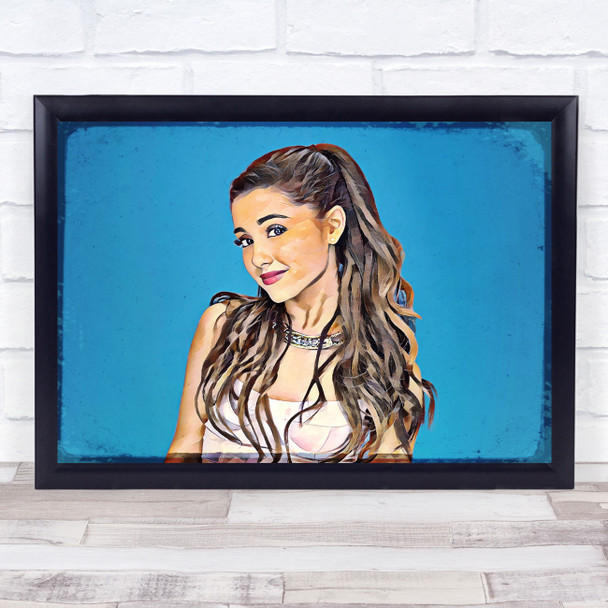 Ariana Mosaic On Blue Wall Art Print