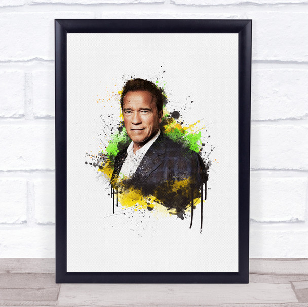 Arnold Schwarzenegger colorful Paint Splatter Drip Wall Art Print