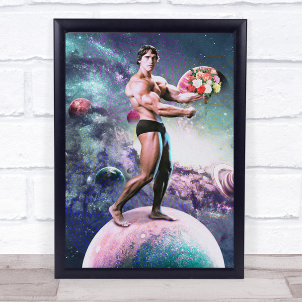 Arnold Schwarzenegger Planets Space Bouquet Flowers Wall Art Print