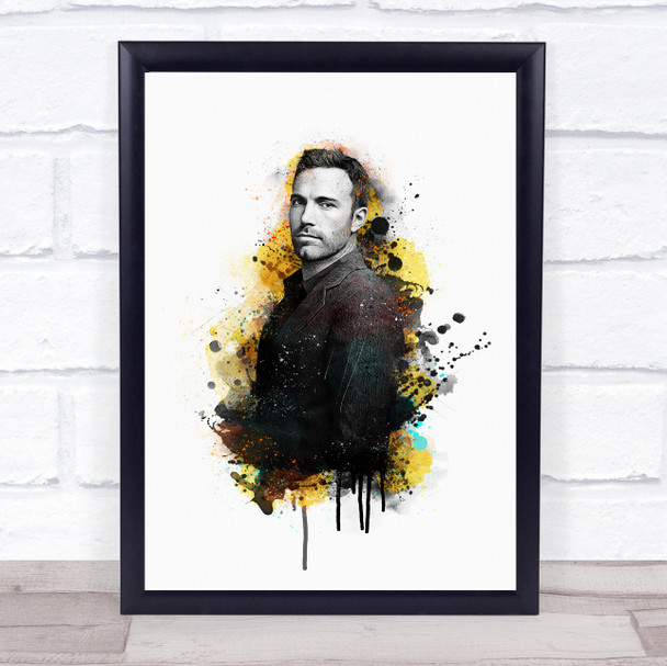 Ben Affleck Splatter Art Wall Art Print