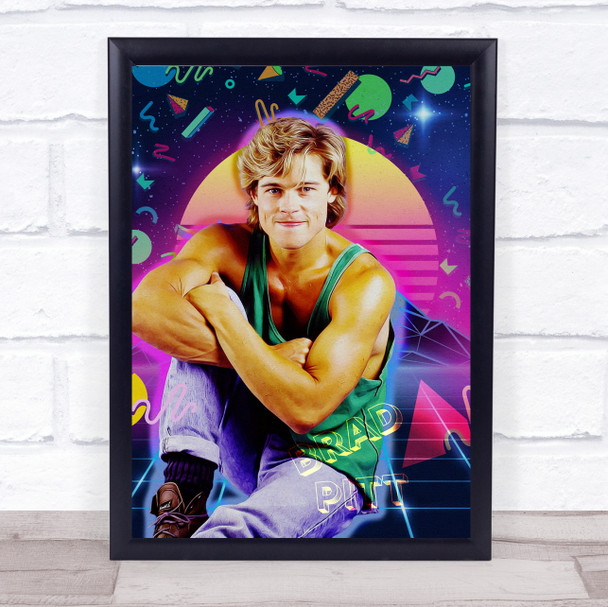 Brad Pitt Young Old School Retro Shapes Wall Art Print