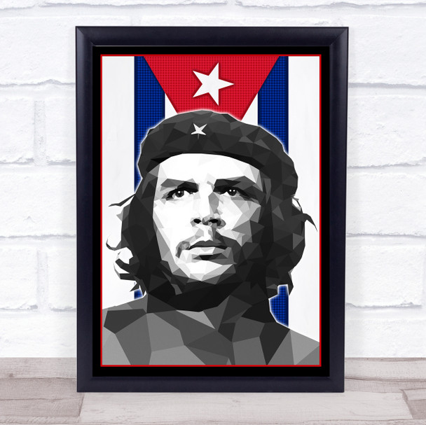 Chez Guevara Polygon Cuban Flag Wall Art Print