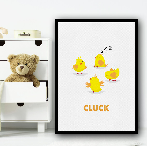 Chicks Simple Cartoon Wall Art Print