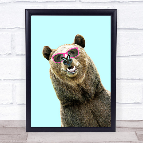 Chilling Bear & Butterfly Wall Art Print