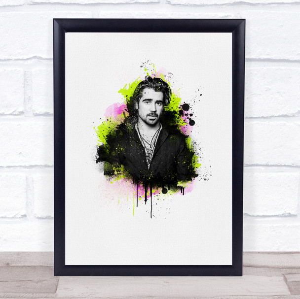 Colin Farrell color Paint Splatter Drip Wall Art Print