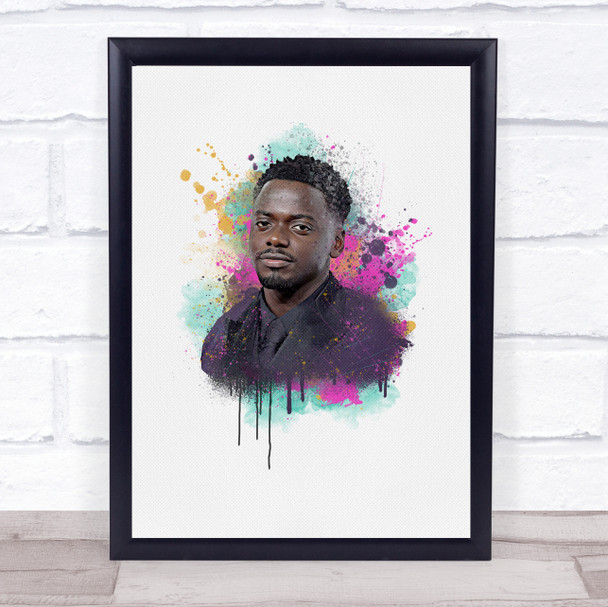 Daniel Kaluuya color Splatter Drip Wall Art Print