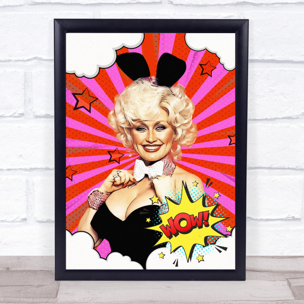 Dolly Parton Comic Pop art Bunny Wall Art Print