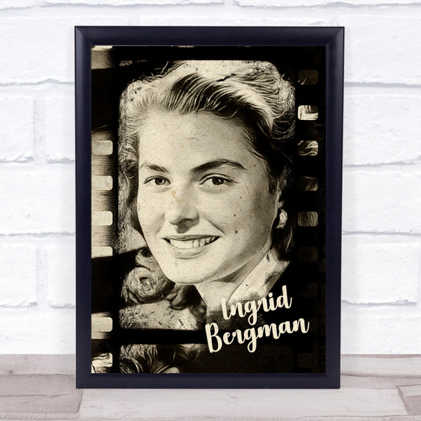 Ingrid Bergman Black & White Movie Reel Wall Art Print