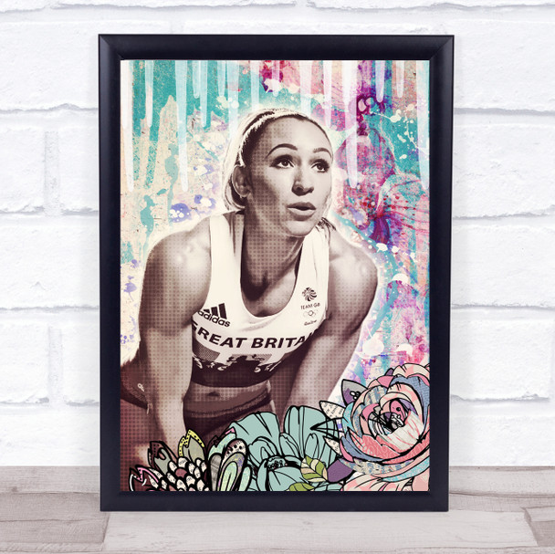 Jessica Ennis Pink Floral Grunge Drips Wall Art Print Jessica Ennis Pink Floral Grunge Drips Wall Art Print