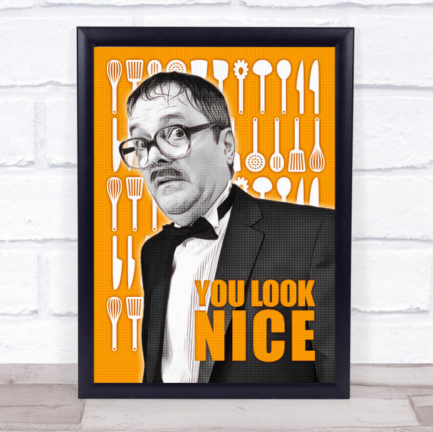 Jim Friday Night Dinner You Look Nice Utensils Orange Wall Art Print