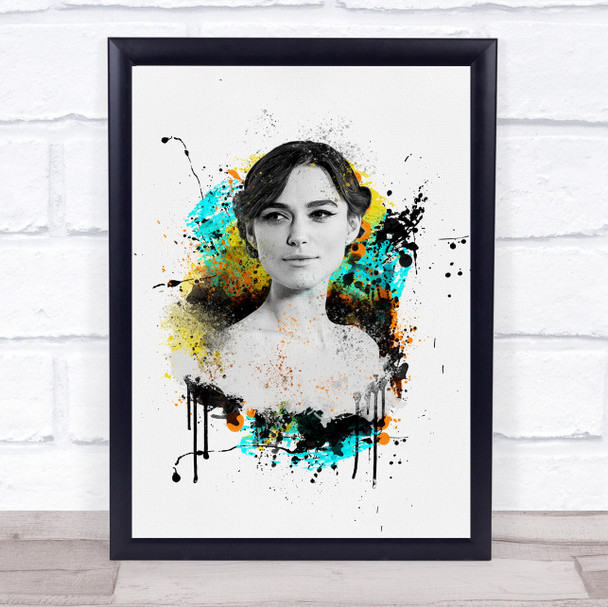 Keira Knightley Watercolor Splatter Drip Wall Art Print